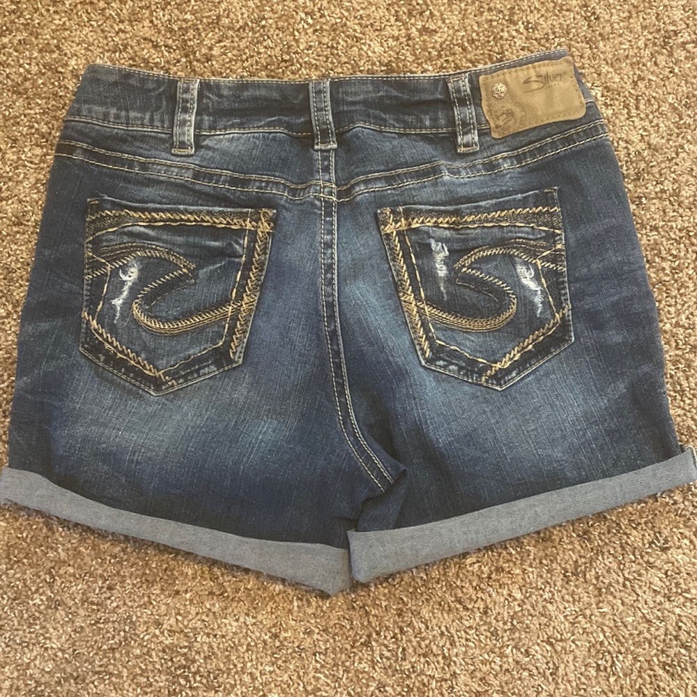 Women’s Silver Denim Shorts